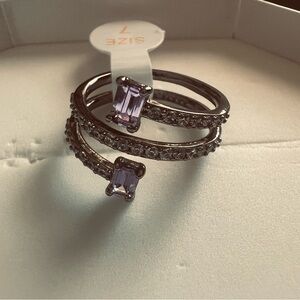 “ Shine Like It Does “ ring. Purple Topaz CZ on hematite plating.